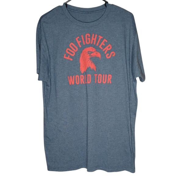 Foo Fighters World Tour 2017 Eagle Logo Band T-Shirt Men's Grey Blue-No Tag - Picture 1 of 4